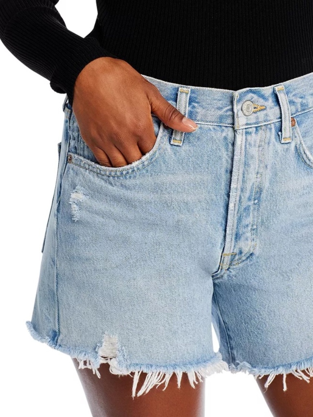 AGOLDE Parker Long Denim Shorts Swapmeet Size 26 - Picture 3 of 11